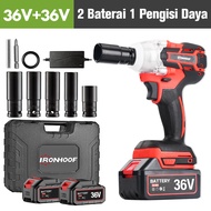 IRONHOOF Brushless Impact Tool 24V Cordless Electric Impact Wrench Bor impek pembuka baut motor