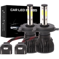 2PCS New 4 Sides LED 6500K H11 H4 H7 H8 H9 9004 9005 9006 9007 Car LED Headlight Bulbs Auto Led HB3