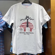 Olay BROOKS BROTHERS/Booker BROTHERS Mens Short-Sleeved Back LOGO Printed Casual T-Shirt Men