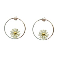 korean daisy loop earrings