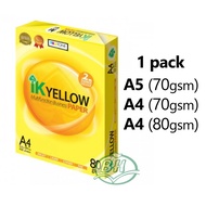 A5 / A4 (1Ream/1Pack) IK Yellow Paper Kertas Putih Photostat Project Office School Use