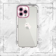 JM Case Transparent White Cat Square Edge iphone Case 6plus/6s/6splus/7/7plus/8/8plus/x/xs/11/12/pro