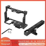 1buycart Camera Cage  Metal 1/4 Inch and 3/8 Thread Hole with Handle Grip Hot Shoe Extension Port for Nikon Z6/Z7