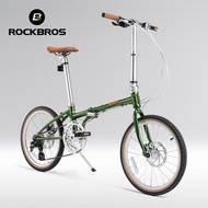 ROCKBROS Retro Folding Bike 20 Inch Shimano 8 Speed Disc Brake Foldable Portable Adult Lightweight F