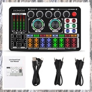F999 Sound Card Audio Mixer Live Sound Card Voice Changer Mixing Console Amplifier Sound Card Phone Computer Universal