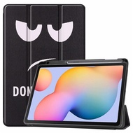 For Samsung Galaxy Tab S6 Lite 10.4 inch Case with Pencil Holder Tri-Fold Stand Cover Tablet Shell For Tab S6 Lite