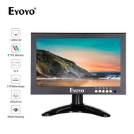 Eyoyo 8Inch LCD Screen นิ้วจอแสดงผล ขนาดเล็กหน้าจอแบบพกพา 1280x720 16: 9 ตัวเรือนโลหะสนับสนุนอินพุต 