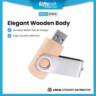 Metal Swivel Wooden USB Flash Drive - 8GB Thumb Drive USB Pendrive