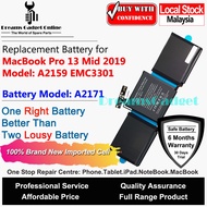 Replacement Notebook Battery A2171 for McBook Pro 13 Mid 2019 A2159 EMC3301 5103mAh free Repair Tool