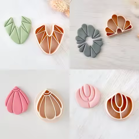 Vintage Exotic Vibe Floral Shape Eardrop Polymer Clay Molds Clay Earrings Cutters For DIY Jewelry Ne