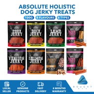 Absolute Holistic Dog Jerky Treats 100g - Training Rewards, Tasty Flavors