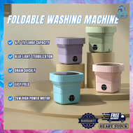 COD Portable 11L Mini Washing Machine Folding Drain Mini Mesin Basuh Foldable Blue Light Sterilizati