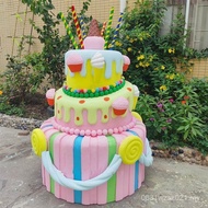 Scene Glass Steel Foam Candy Sculpture Meichen Cake Shopping Mall Simulation Donut Decoration Model 