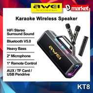 Awei KT8 Wireless Speaker with Microphone Heavy Bass Karaoke Speaker Outdoor Portable Bluetooth Spea