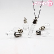 FITNESX Wishing Bottle, Ashes Holder Fillable Glass Bottle Necklace, Keepsake Transparent Glass DIY 