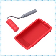 (WTQA) Mini Silicone Paint Roller Painting Decorating Kit 48mm Small Paint Roller Tray for Wall Pain