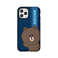 Line Friends Brown Cony Phone Case Dual Layer Shockproof Hard PC TPU Wireless Charging Casing for iP