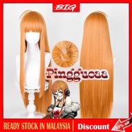 Anime Persona 5 Futaba Sakura Cosplay Wig 85cm Long Orange Yellow Hair Heat Resistant Synthetic Wigs