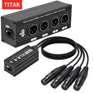 4-Channel 3-Pin XLR Audio and DMX over Network Cable Extender, DMX512 Network Signal Extender (Male 