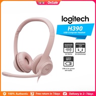Logitech Headset H390 Rotating Noise Reduction Mic, Digital Stereo Sound, Wired On Ear USB Headphone