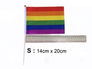ธงมือถือ ธงสีรุ้ง ธงสายรุ้ง ธง ธงหลากสี ก้านพลาสติก LGBT PRIDE LGBTQ LGBTQ+ LGBTQA Rainbow Hand Wave