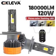 Ekleva 2 chiếc đèn pha Led ba màu 120W với điều khiển từ xa Đèn Pha Phụ Kiện Xe Hơi quạt tản nhiệt v