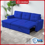 [NEW LAUNCH - Free 2 unit Pillows] Cassa Easton 7 Feet Length 3 Seater King Size Sofa Set L Shape So