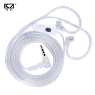 KZ M2 Professional Full Frequency Earphone Cable 3.5mm Dual HD Mic Silver Plated Wire With QDC Pin F
