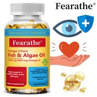 Fearathe Omega 3 Fish Oil and Algae Oil Supplement, 1200 mg, Omega 3 supplement to support heart, br