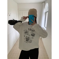 Yuyi New Style 2025 Autumn Creative Hello Kitty t-Shirt Women Loose Lazy All-Match Long-Sleeved Top 