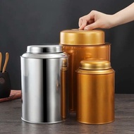 [Stainless Steel Storage Jar]Stainless Steel Tea Jar Sealed Jar Large Small Size Golden Tea Jar Tea 