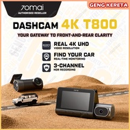📸 70mai T800 Dashcam | Dual 4K HDR | 4G GPS & AI Parking Surveillance  | 3 Channel