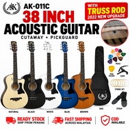 AK Guitar - 38 Inch Acoustic Guitar AK-011C TRUSS ROD + Accessories Set | Gitar Akustik Gitar Murah