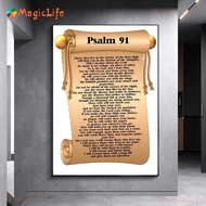Psalm 91 Prayer Art Poster Print. "Psalm 91" Scripture Wall Art Canvas Painting Home Scripture Decor