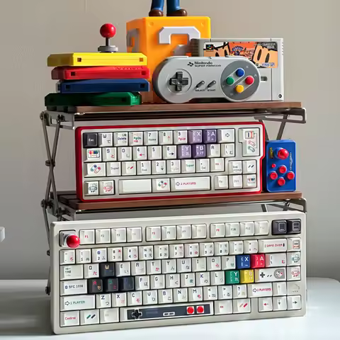 FBB Keycaps SFC 1990 Game Machine Theme Mechanical Keyboard Key Cap MX Switches Artisan Keys Joystic