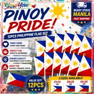 12PCS Philippine Flag Hand Flag Pinoy Pride Filipino Pride Event Celebration Supplies