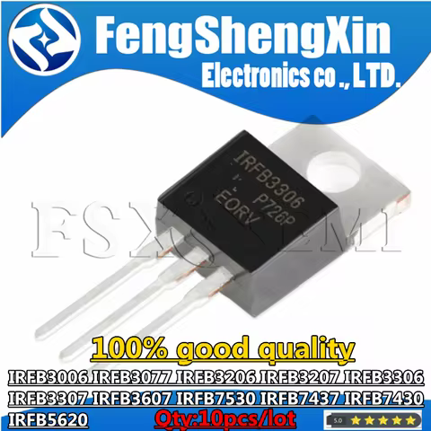 10pcs IRFB3006 IRFB3077 IRFB3206 IRFB3207 IRFB3306 IRFB3307 IRFB3607 IRFB7530 IRFB7437 IRFB7430 IRFB