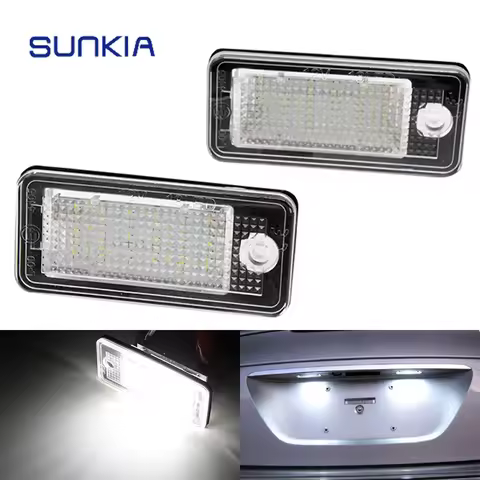 Car LED License Plate Number Light For Audi A3/S3 A4/S4 A6/S6 ​Q7 RS4 8E0807430A 8E0807430B
