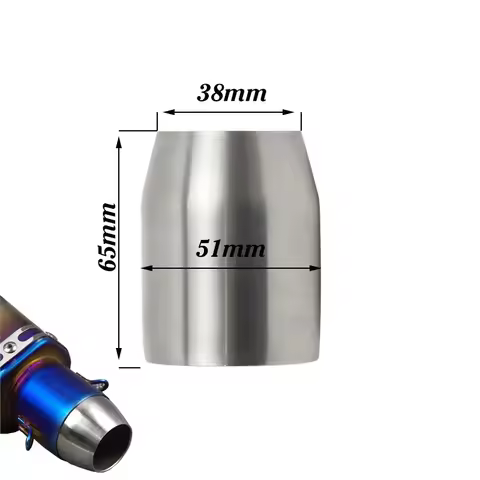 AKRAFLOW Universal 38mm to 51mm Motorcycle Exhaust Adapter Pipe Reducer Connector Tube for Muffler M