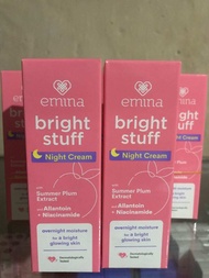 New Emina Bright Stuff Night Cream 20ml Krim Malam Mencerahkan