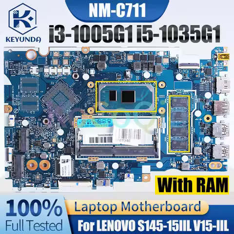 For LENOVO ideapad S145-15IIL V15-IIL Notebook Mainboard NM-C711 I3-1005G1 I5-1035G1 With RAM Laptop