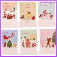 6 Sets Gift Cards Blanks Xmas Blessing Decorative Christmas -up Fresh Paper Child yuanzhengy