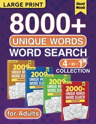8000+ Unique Words Word Search For Adults Large Print 4 in 1 Collection: Big Puzzle & Activity Book