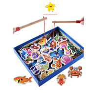 [Voucher 10k]Đồ chơi gỗ - Câu cá thông minh 2 cần câu 32 chi tiết hộp giấy