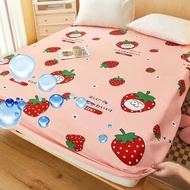 Waterproof Bed Sheet Baby Kids Cartoon Fitted Bedsheet Mattress Protector Cover King Queen Single Size