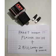 EXCITING PACKAGECR7 TURN SIGNAL FLASHER + 7 COLOR FLASHING UNIVERSAL TURN SIGNAL LIGHT