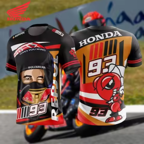 Hot Selling Motorcycle GP Racer Márquez Fashionable 3D Printed Racing Fan Commemorative T-shirt Outd