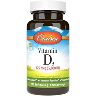 Carlson - Vitamin D3 5000 IU (125 mcg), Bone Health, Muscle Health, Cholecalciferol, Vitamin D Suppl