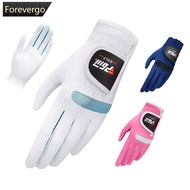 FOREVERGO 1Pair Women's Golf Gloves Suede Microfiber Cloth Anti-Slip Wear-Resistant Outdoor Sports G