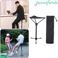 JENNIFERDZ Folding Walking Stick Tripod Stool, Adjustable Folding Portable Tripod Stool Folding Chair, Heavy Duty with Storage Bag Aluminum Alloy Stick Adjustable Seat